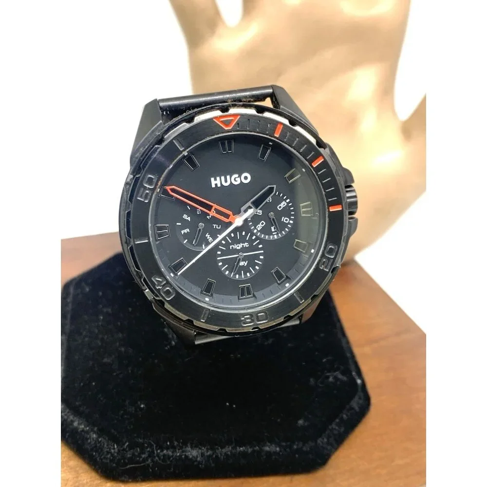 Hugo Boss Men's Watch 1530289 Quartz Black Dial Mesh Stainless Steel 44mm